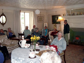Tea in Reveley Lodge's drawing room 